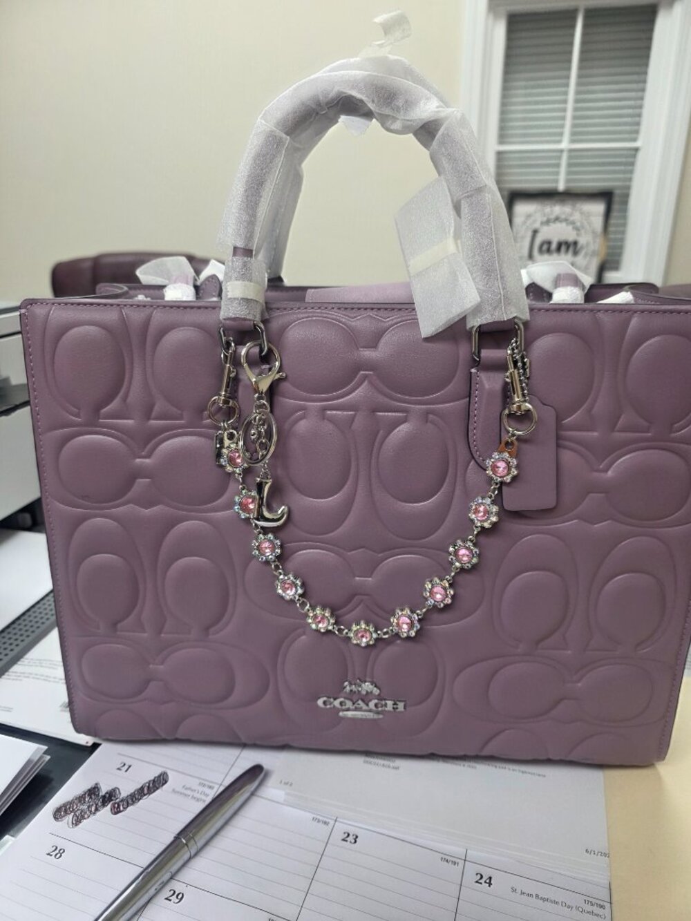 NEW AUTHENTIC COACH MAGGIE TOTE LAVENDER - Picture 6 of 6